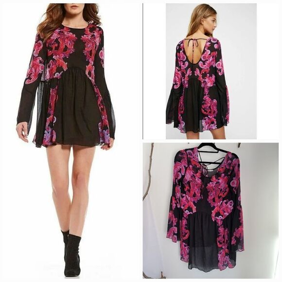 Free people symphony bell sleeve tunic dress - Picture 1 of 7